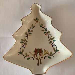 Mikasa Holiday Elegance Fine China 8” Tree Candy Dish Gold Trim FK01/902 NWT